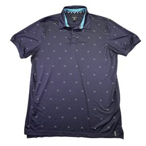 Kenneth Cole Polo Men's Medium Golf Shirt Navy Blue Activewear Shirt Preppy